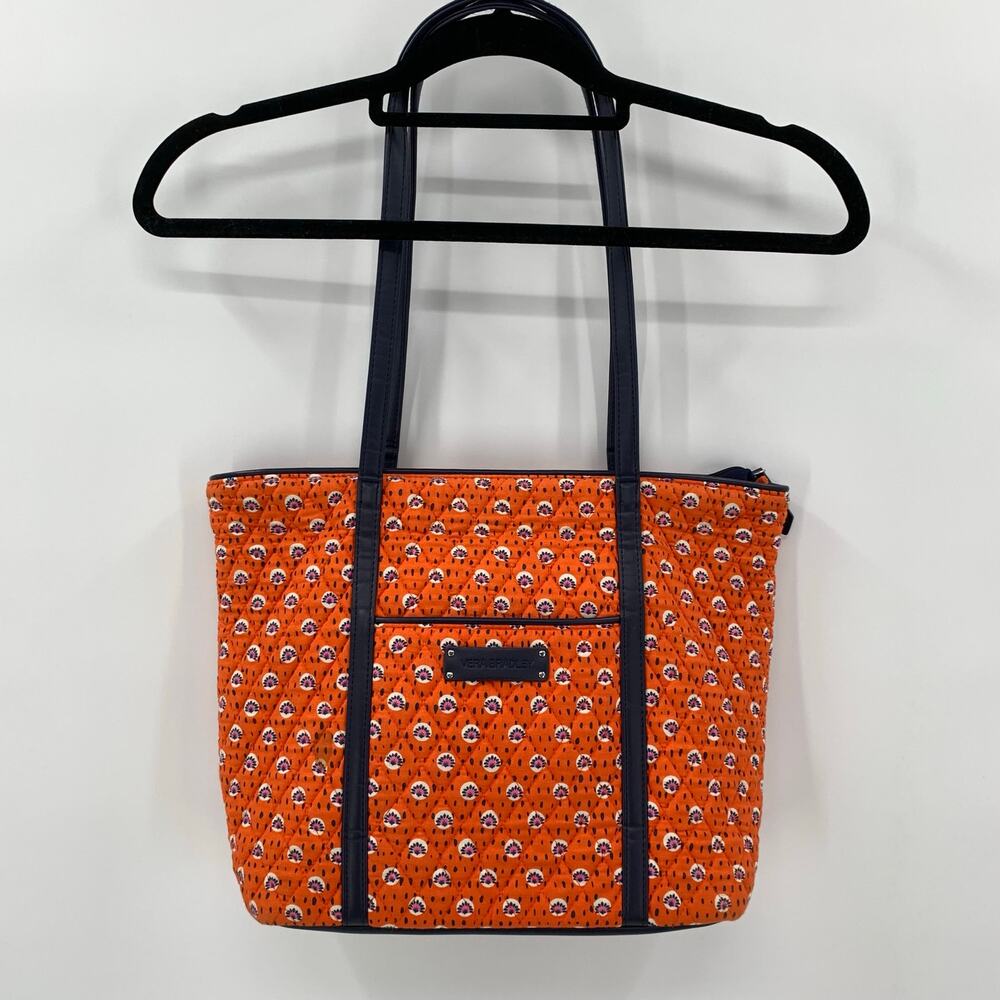 Vera Bradley Trimmed Tote Bag Rio Rosie Multicolor Zippered Laptop Tote